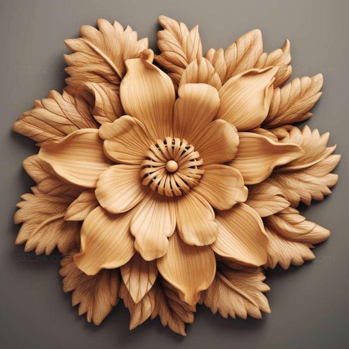 Nature and animals (Flower 3, NATURE_6759) 3D models for cnc